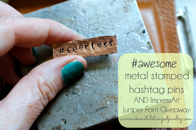 Metal Stamped Hashtag Pins Three