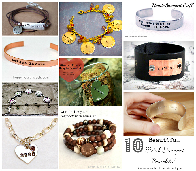 10 Beautiful Metal Stamped Bracelets