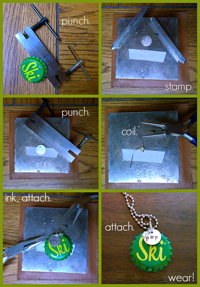 Bottlecap Necklace Steps
