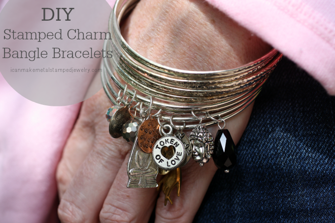 DIY Stamped Charm Bangle Bracelets Three