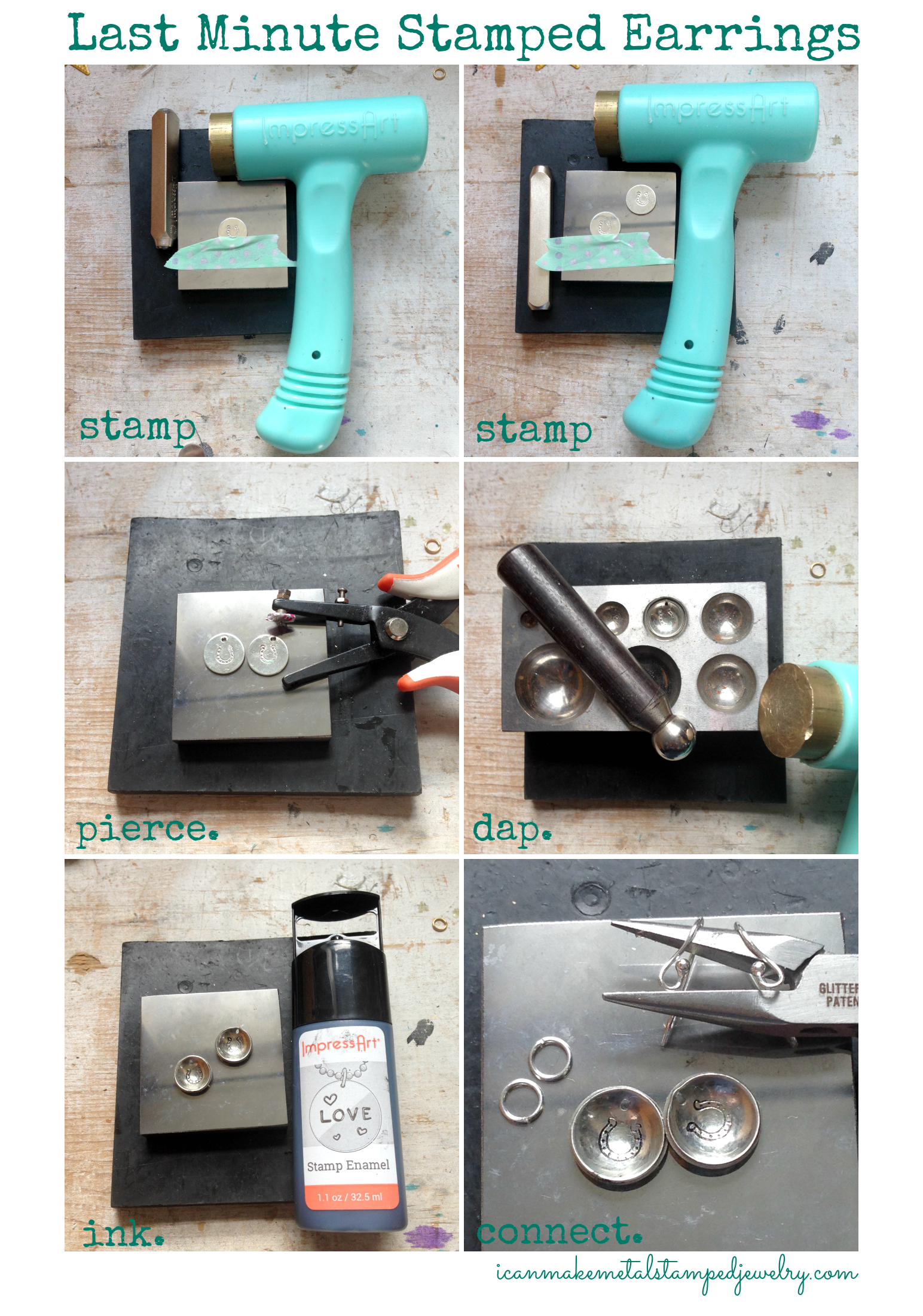 Last Minute Metal Stamped Earrings Steps