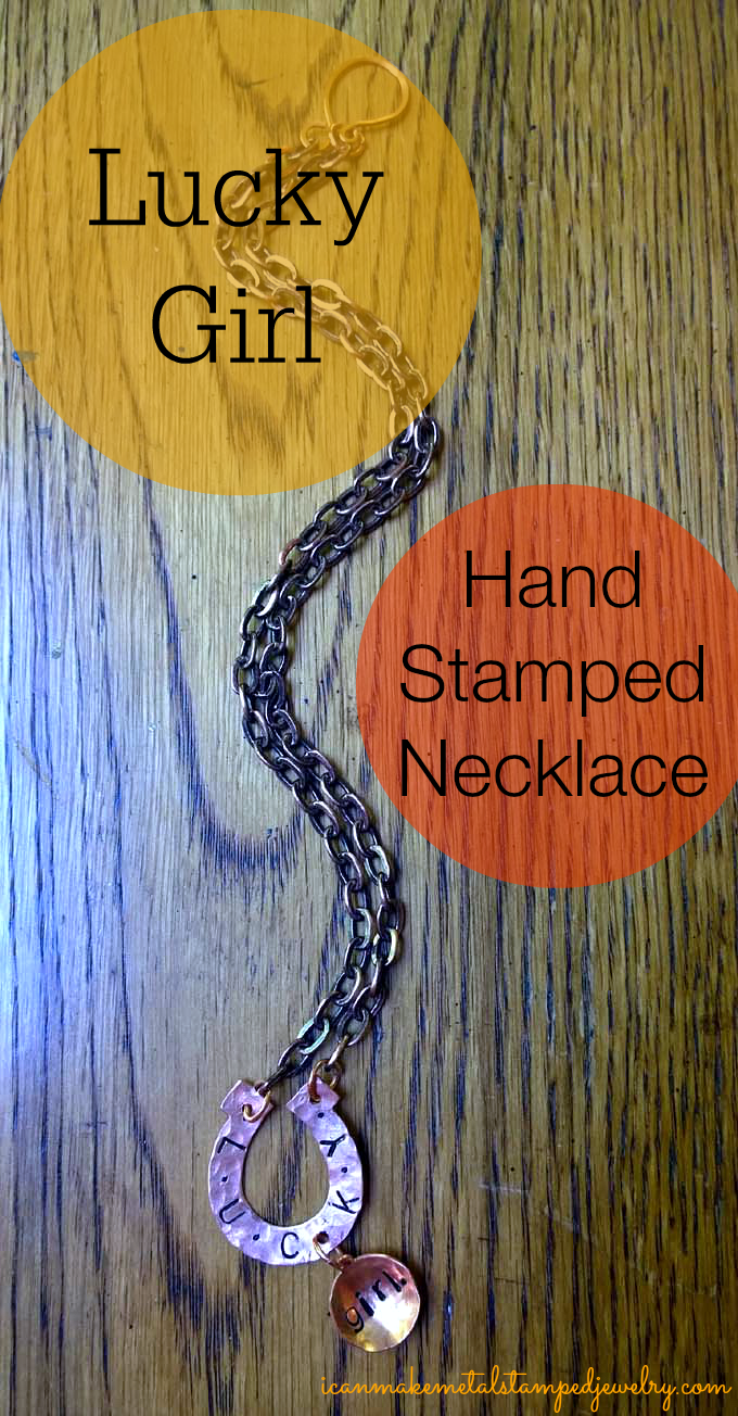 Lucky Girl Hand Stamped Necklace Final