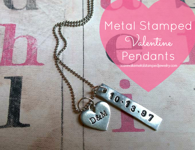 Metal Stamped Valentine Pendants Two