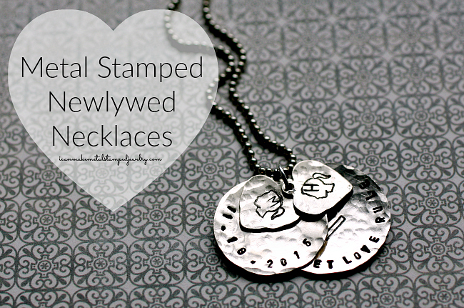 Metal Stamped Newlywed Necklaces One